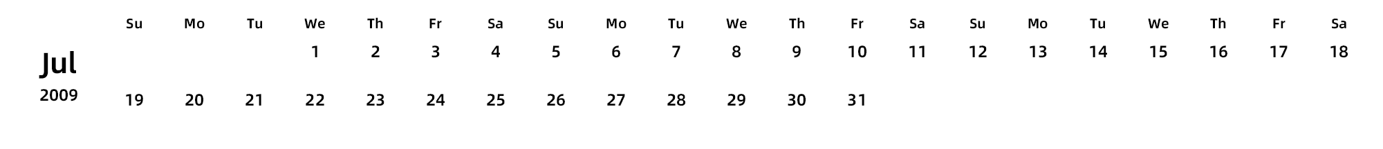 英文版 周日开始