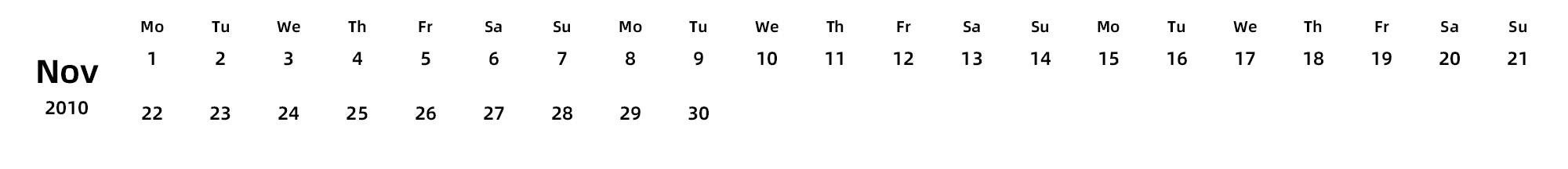英文版 周一开始