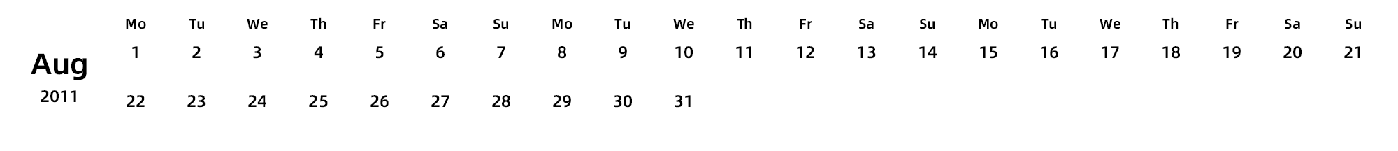英文版 周一开始