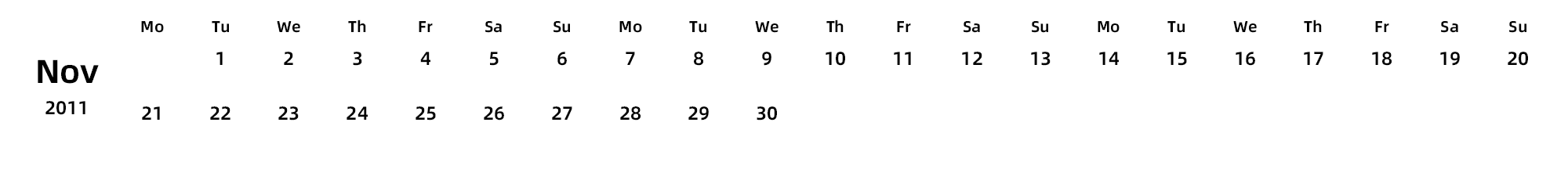 英文版 周一开始