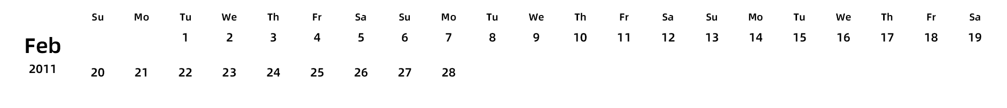 英文版 周日开始 带节假日调休安排