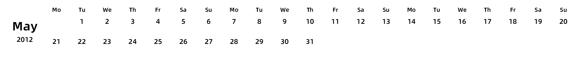 英文版 周一开始