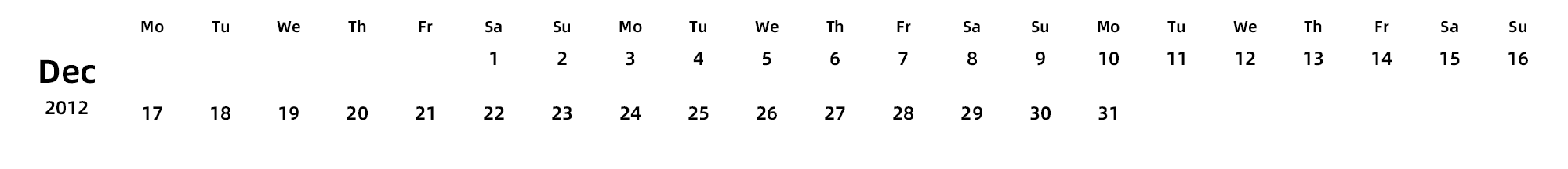 英文版 周一开始