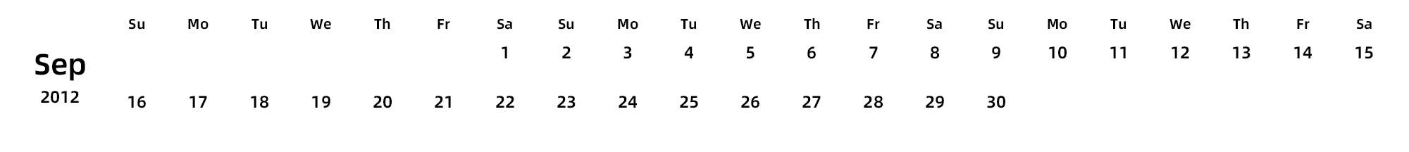 英文版 周日开始