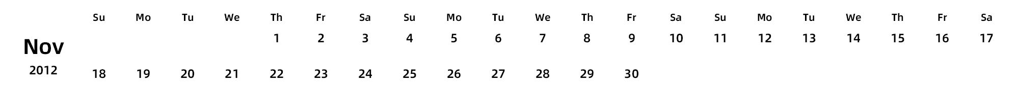 英文版 周日开始