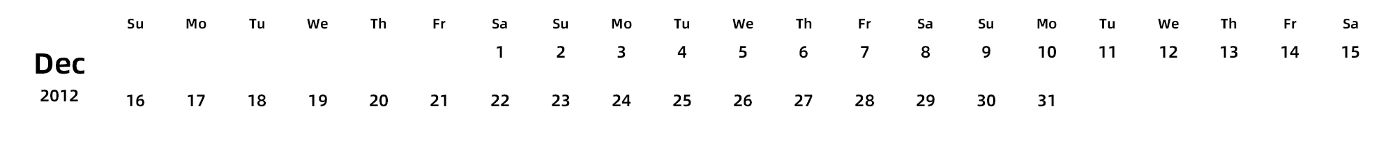 英文版 周日开始