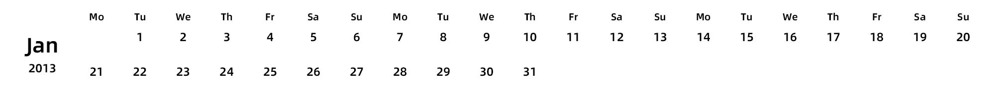 英文版 周一开始