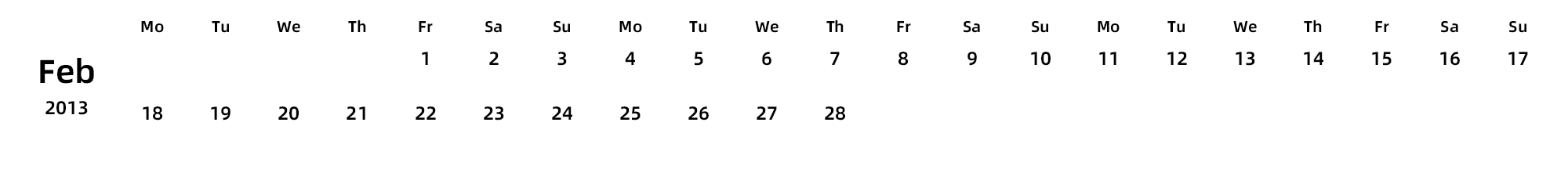 英文版 周一开始