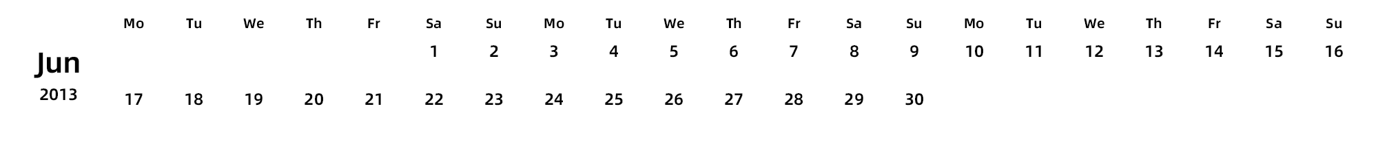 英文版 周一开始