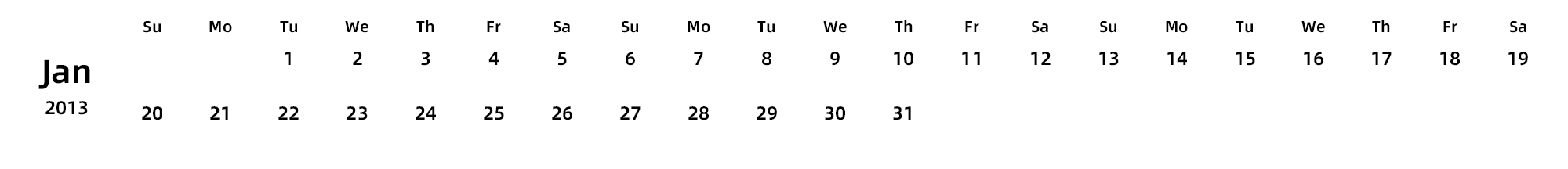 英文版 周日开始