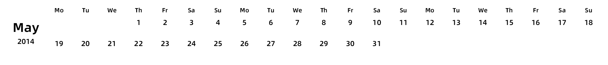 英文版 周一开始 带节假日调休安排