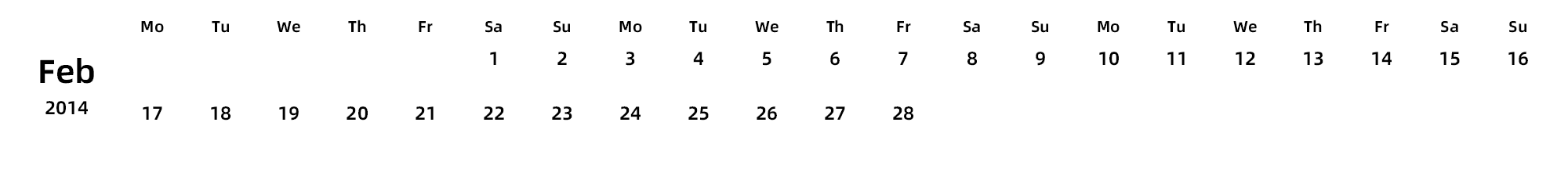 英文版 周一开始