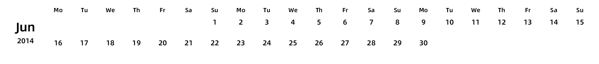 英文版 周一开始