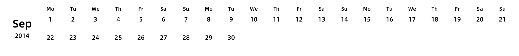 英文版 周一开始