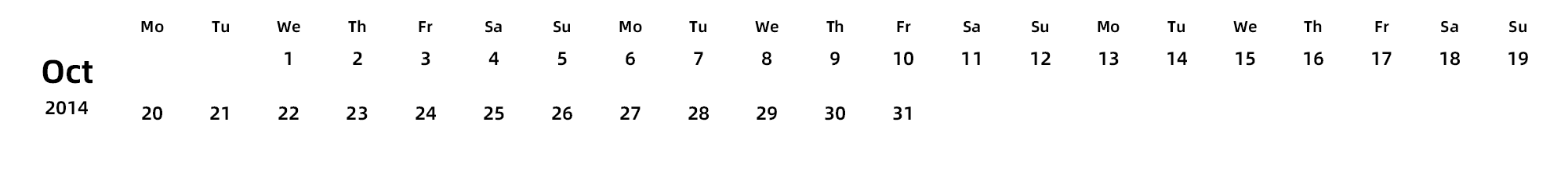 英文版 周一开始
