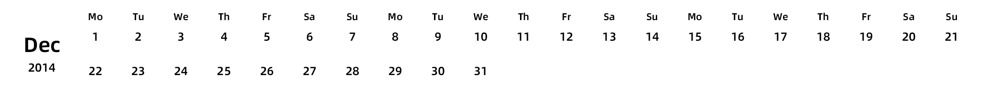 英文版 周一开始