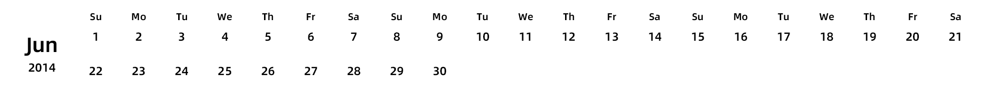 英文版 周日开始 带节假日调休安排