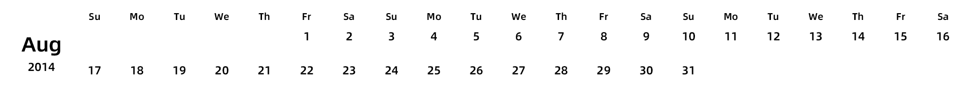 英文版 周日开始