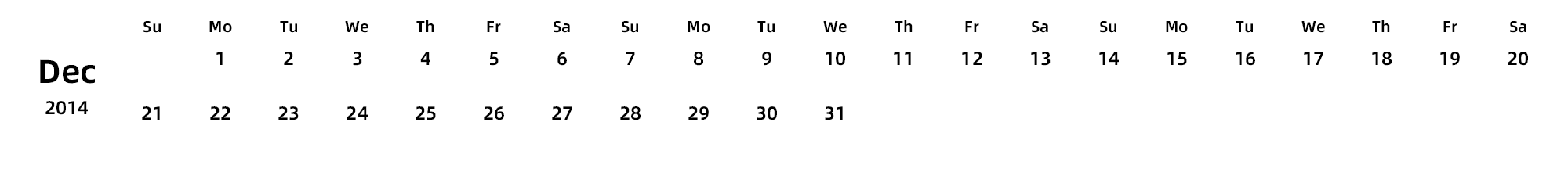 英文版 周日开始