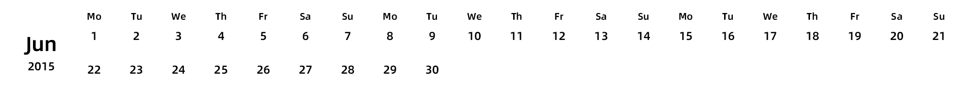 英文版 周一开始 带节假日调休安排