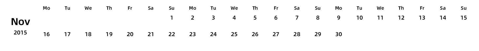 英文版 周一开始 带节假日调休安排