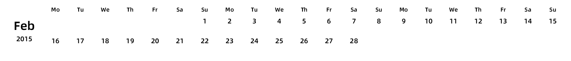 英文版 周一开始