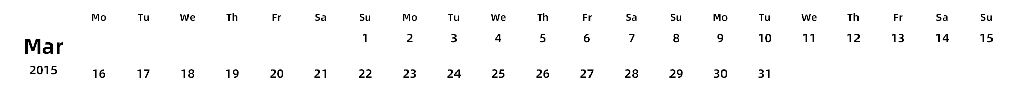 英文版 周一开始