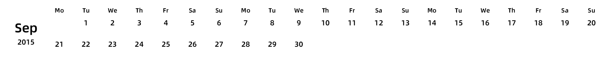 英文版 周一开始