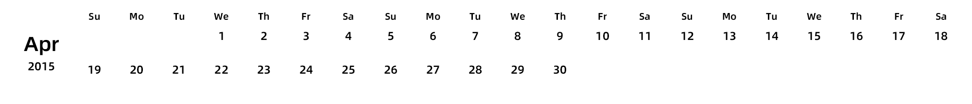 英文版 周日开始