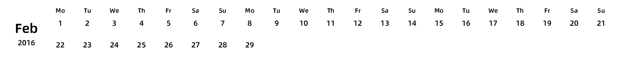 英文版 周一开始