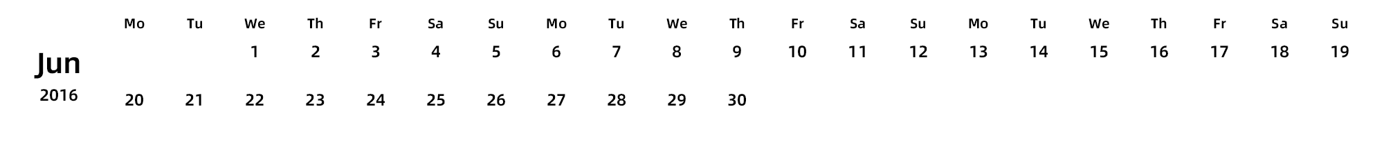 英文版 周一开始
