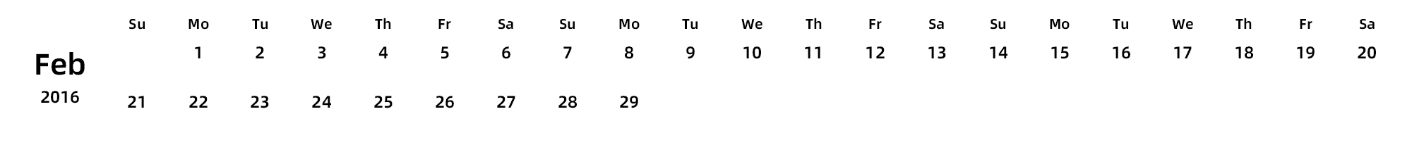 英文版 周日开始 带节假日调休安排