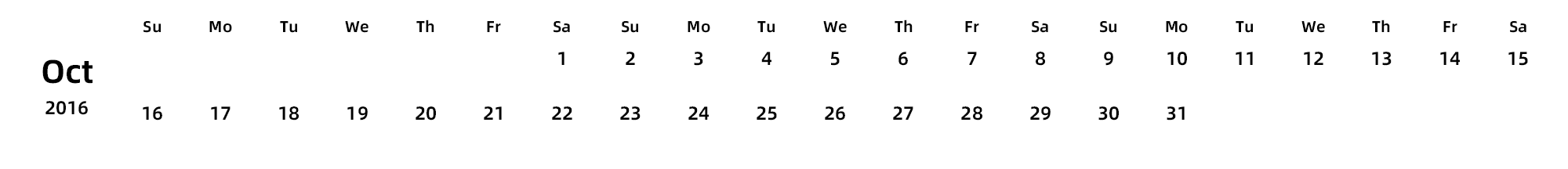 英文版 周日开始
