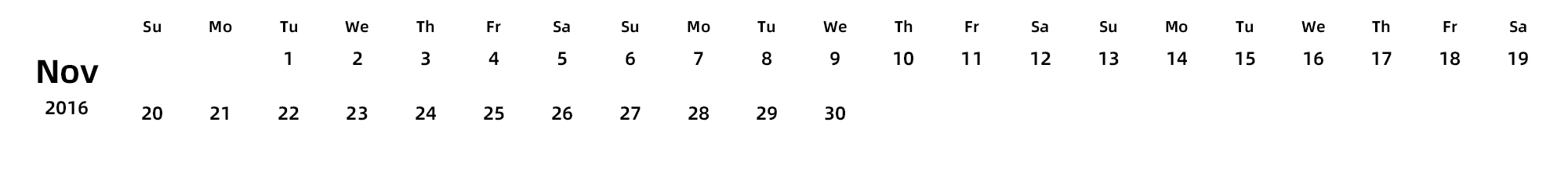 英文版 周日开始