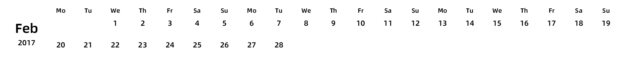 英文版 周一开始