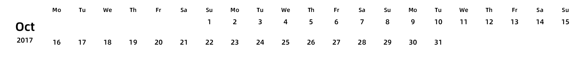 英文版 周一开始