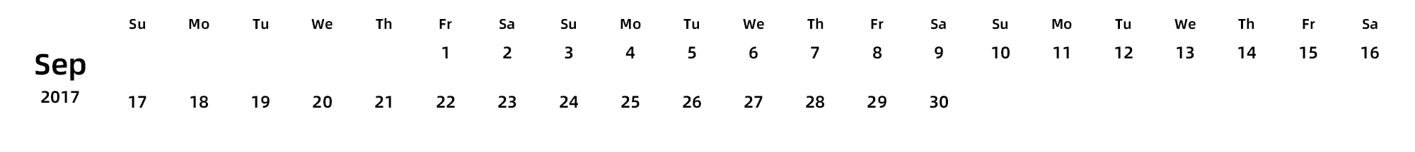 英文版 周日开始