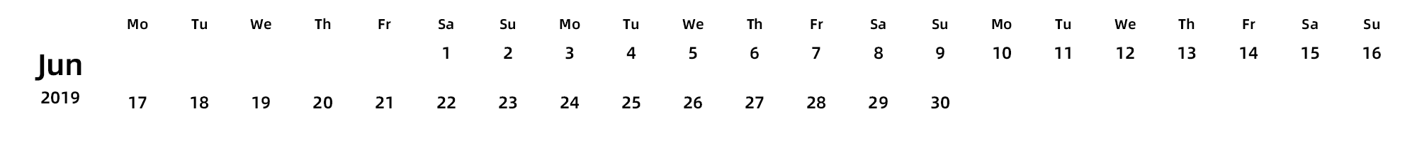 英文版 周一开始