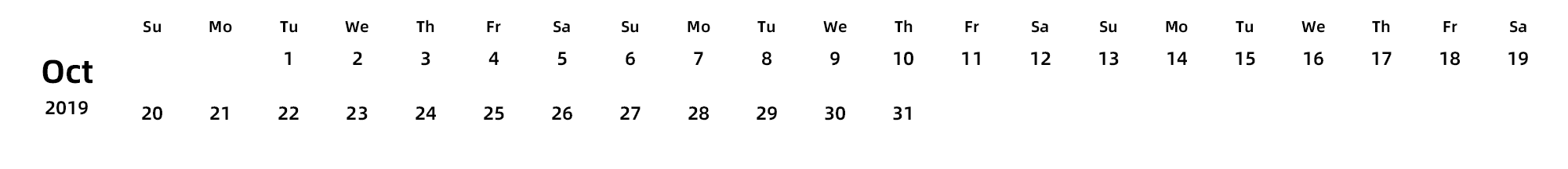 英文版 周日开始