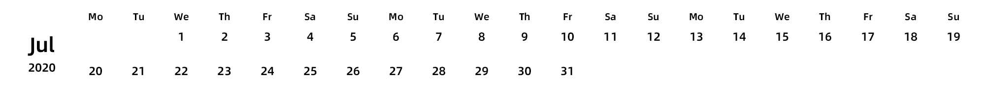 英文版 周一开始
