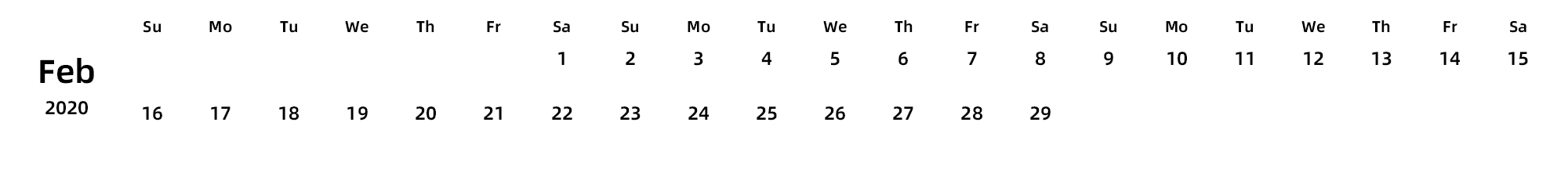 英文版 周日开始