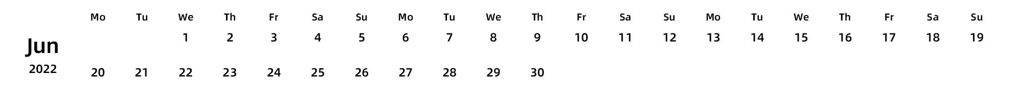 英文版 周一开始