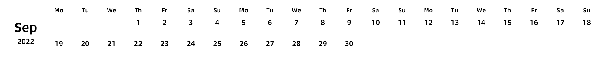 英文版 周一开始