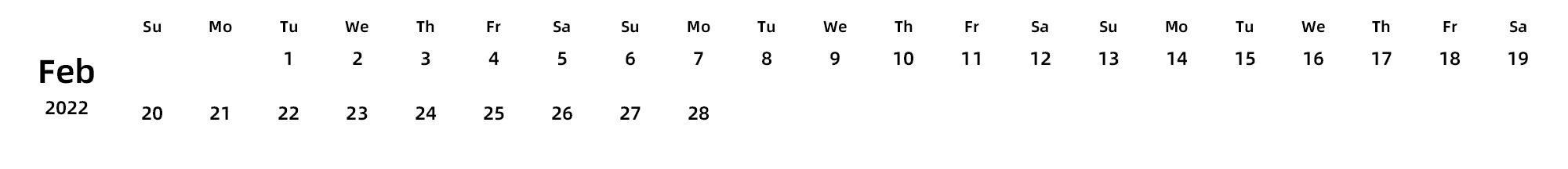 英文版 周日开始
