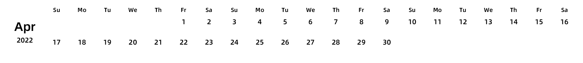 英文版 周日开始