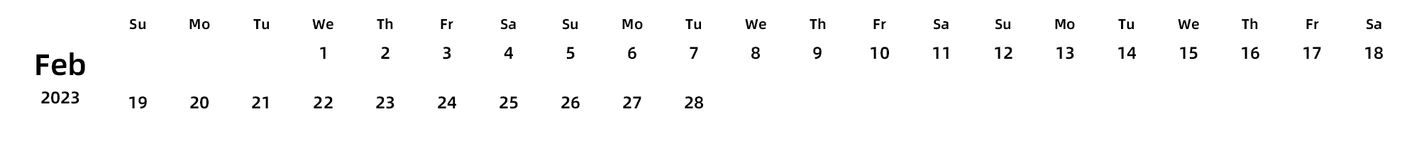 英文版 周日开始
