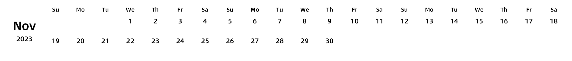 英文版 周日开始