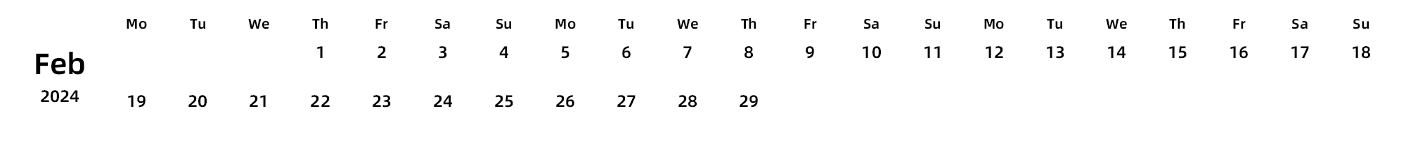 英文版 周一开始