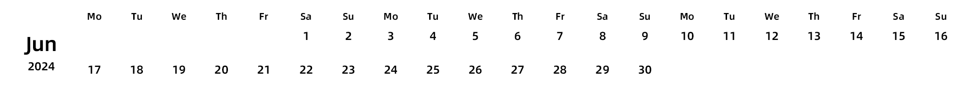 英文版 周一开始