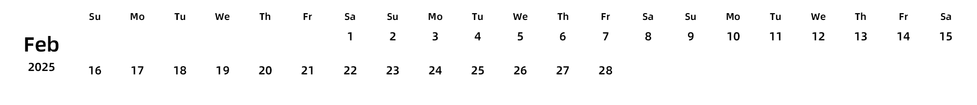 英文版 周日开始